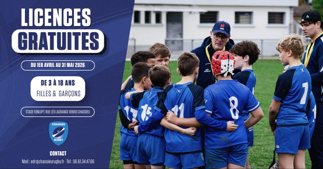 LICENCES GRATUITES DES U5 AUX U19
